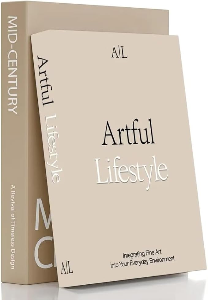 Decorative Books for Home Decor,2 Pcs Modern Minimalist Faux Book for Home Decoration,Coffee Table Decor,Living Room Aesthetic Accent (E4)