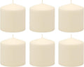 Stonebriar Unscented Pillar Candles – 80 Hour Burn Time, Long-Lasting Wax Candles for Weddings, Holidays, Home Décor & Special Events, Pack of 6, Ivory, 3" x 3