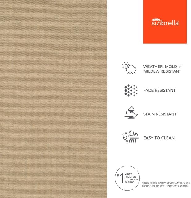 Sunbrella Outdoor Fabric by The Yard | Play Camel (Solid) | Official Sunbrella Seller | Indoor or Outdoor Upholstery Fabric for Chairs, Cushions, Drapery, Pillows, Furniture