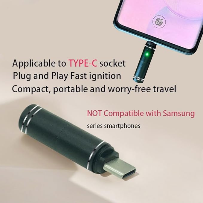 Blowing it I Electric Lighter USB C, Windproof Lighter for Phone, Plug in Phone and Blow to Work, Automatically Turn Off After 10 Seconds, No Need Charging, ONLY for Smart Phone with USB-C Port