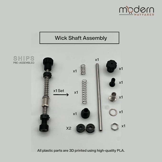 Wick Centering Tool – Adjustable Wick Holder for Candle Making – New and Improved -Heavy-Duty, Fits Most Jars – 1, 2, 3 Wick Options. (Wick Shaft Assembly)