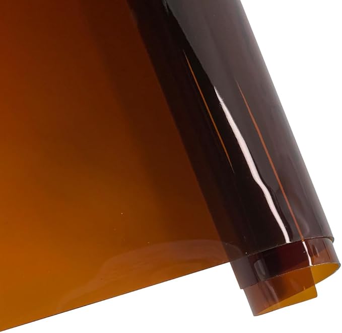 ONEART | 30 Gauge Leather Vinyl, Solid Color See-Through Waterproof Jelly Faux Leather for Women DIY Handbags Tote, 12" x 48" (Brown)