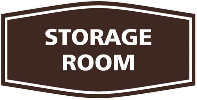 Signs ByLITA Fancy Storage Room Sign (Dark Brown) - Large 2 Pack