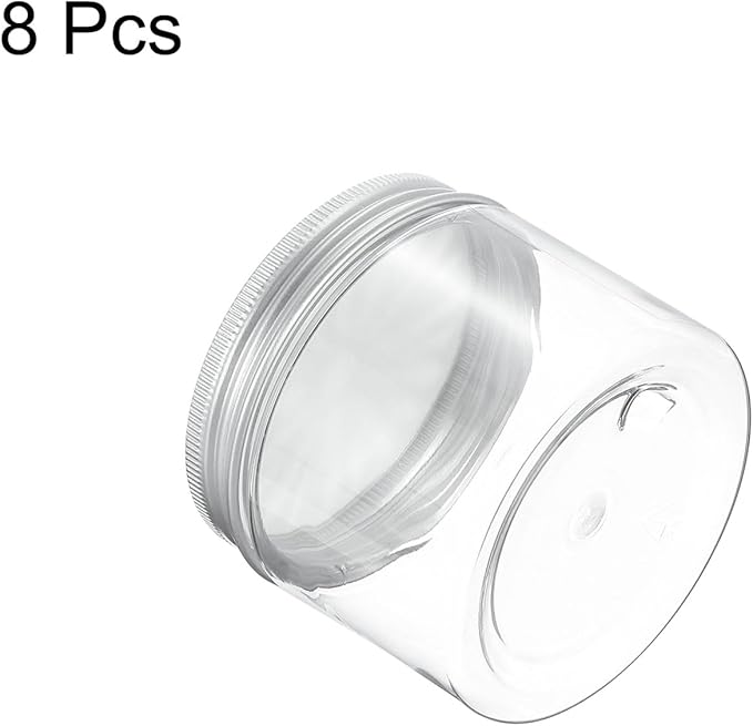 HARFINGTON 8 Pcs Empty Scent Beads Storage Container 5oz/150ml Air Freshener Tins Round Refillable Spice Containers Plastic Jars Sample for Air Freshener Candles Travel Storage