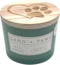 Sand + Paws Scented Candle - Fresh Jasmine - Additional Scents and Sizes –Luxurious Air Freshening Jar Candles Neutralize pet Odors and Enhance Home décor – 100% Cotton Lead-Free Wicks - 12 oz