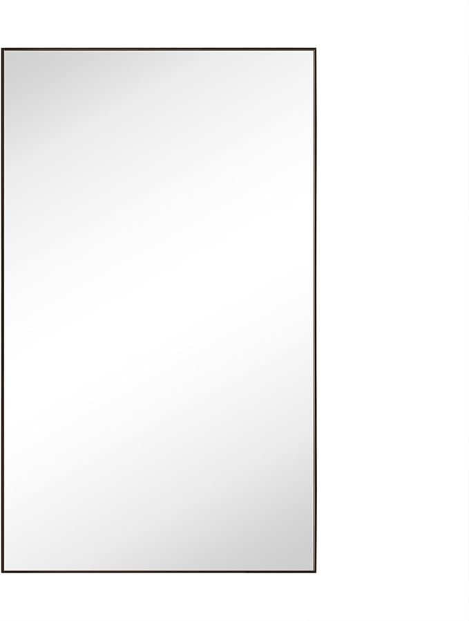 TEHOME Oil Rubbed Bronze Bathroom Vanity Mirror with Squared Corners, 24x40'' Dark Bronze Rectangle Stainless Steel Metal Framed Mirror for Bathroom