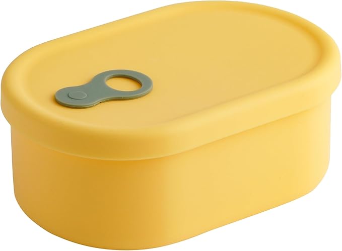 Premium Korean-Made Silicone Airtight Food Container with Steam Vent – BPA Free, Leakproof, Microwave & Freezer Safe Meal Prep. & Leftovers Storage (Mango Yellow, 22 floz)