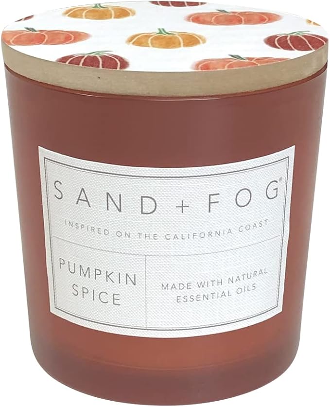 Sand + Fog Scented Candles - Pumpkin Spice - Additional Scents and Sizes - 3 Wicks 100% Cotton Lead-Free - Luxury Air Freshening Jar Candles - Perfect Home Decor - 21 oz