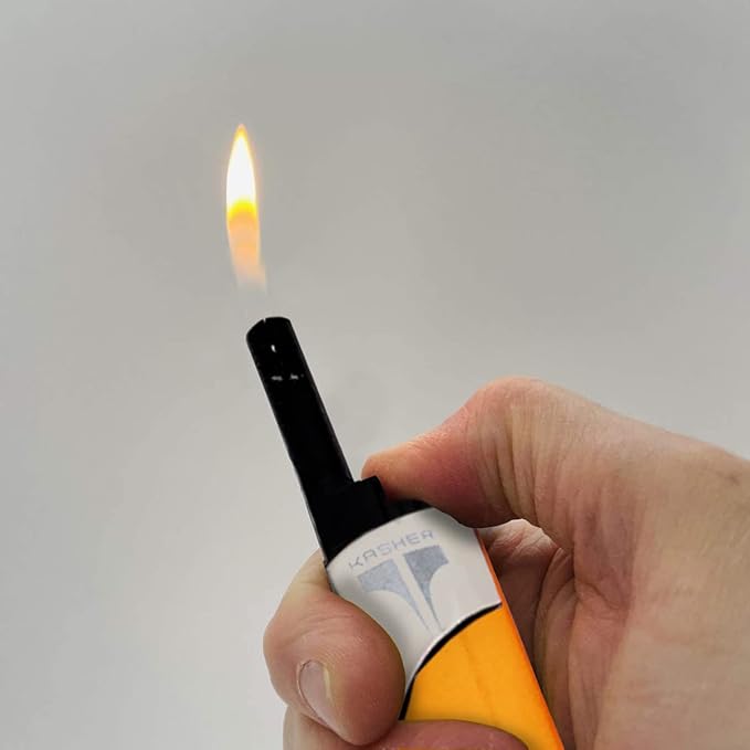Kasher EZ Reach Candle Lighter with Candle Tool - Extended Wand - Ideal for Lighting Scented Candle Jar, Camping, Outdoor, and BBQ - Pack of 2 (Silver)