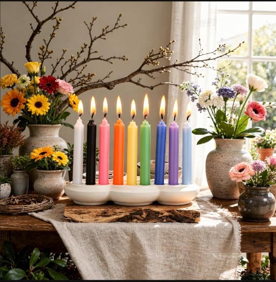 Viyffo 20 Pack Taper Chime Candles, 4 Inch Mini Unscented Dripless Candles, 1.5 Hour Burn Time, 10 Colors for Rituals, Meditation, Prayer, Wicca & Pagan Spells, Home Décor