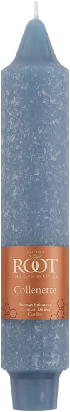 Root Candles Unscented Dinner Candles Premium Beeswax Blend Boxed Candle Set, 7-Inch, Williamsburg Blue, 4-Count