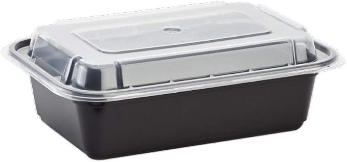 Karat Meal Prep Containers [24 oz - 150 ct] Reusable & Disposable Take Out Containers with Lids - Microwave & Dishwasher Safe Bento Boxes