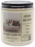 Odor Eliminating Candle Non-Toxic | Purpose-Driven Soy Scented | Fresh Linen Odor | 8oz Long Lasting Candle | Pet Odor Eliminator | Smoke Odor Eliminator (Odors Be Gone)