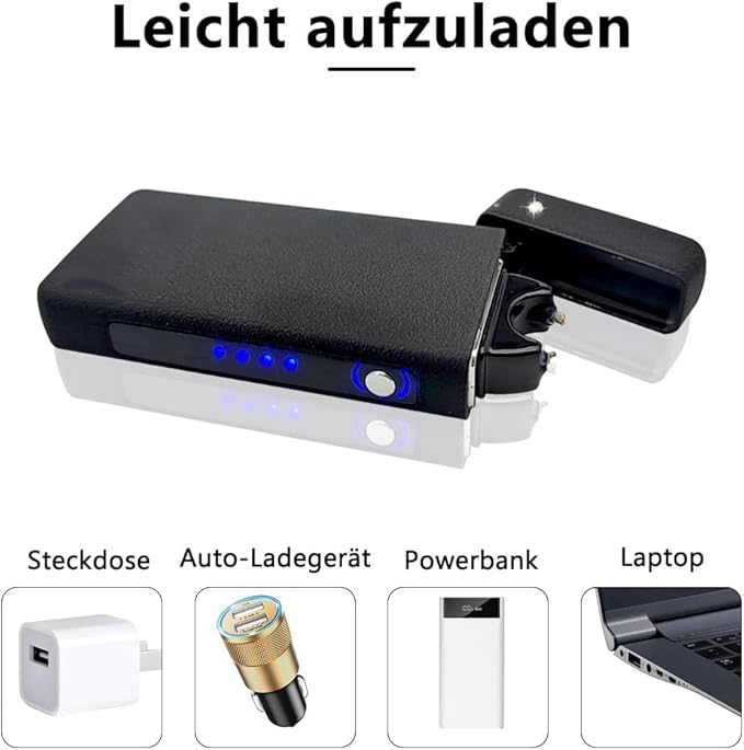 GADATOP Arc Plasma Flame Lighter USB Rechargeable Windproof Electric Lighter for Candle(Matte Black)