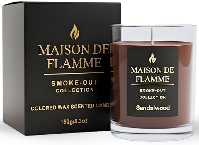 Smoke Odor Eliminating Candle – Sandalwood Soy Wax Candle for Kitchen, Apartment & Home Smells, Long Lasting Odor Neutralizing Scented Candle, 150g / 5.3 oz – Maison De Flamme