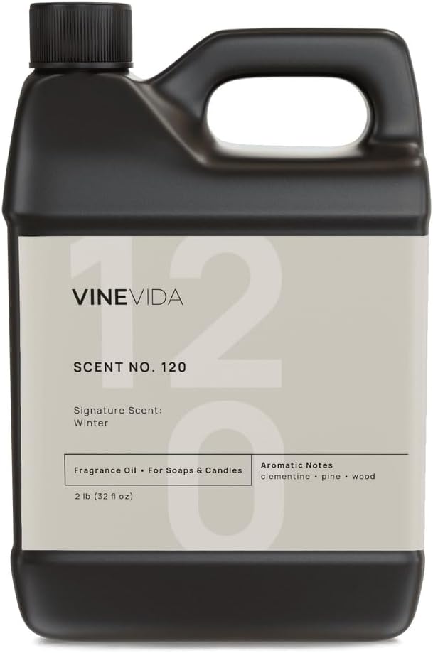 VINEVIDA Scent NO. 120 Fragrance Oil - 32oz (2lbs) - Signature Scent: Winter Fragrance Oil for Candle Making - Made in USA Candle Scents Scents for Soap Making