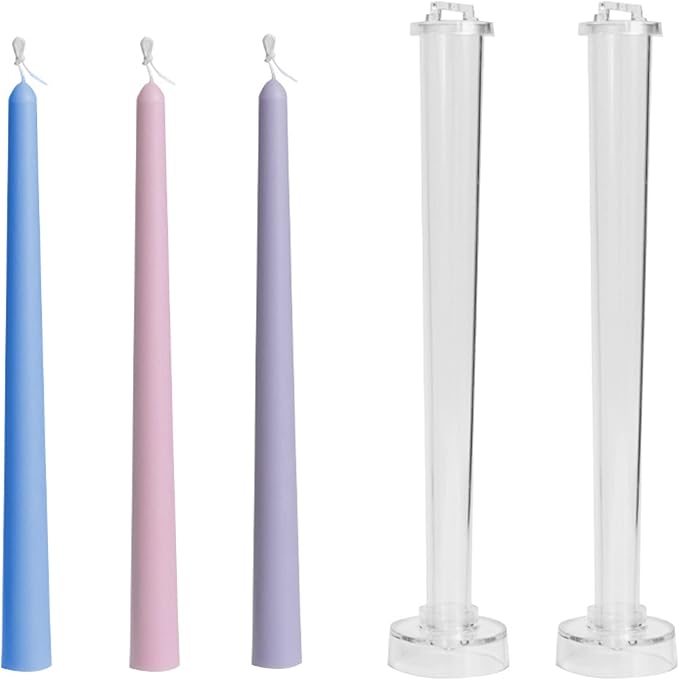 2Pack Candle Taper Mold 10.2 Inch Large Tapered Molds Candle Making Supplies Wedding Classic Dinner Candle Mold