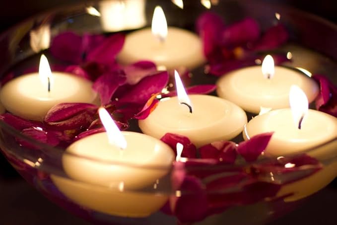 D'light Online Large Floating Candles 3 Inch Bulk Pack for Events for Weddings, Spa, Home Decor, Special Occasions and Holiday Decorations - (Ivory, Set of 24 Pieces Per Case)