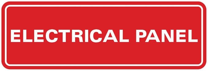 All Quality Standard Electrical Panel Wall or Door Sign - Durable Material | Clear and Functional Sign | Easy Installation‌ -Red - Large (2 Pack)