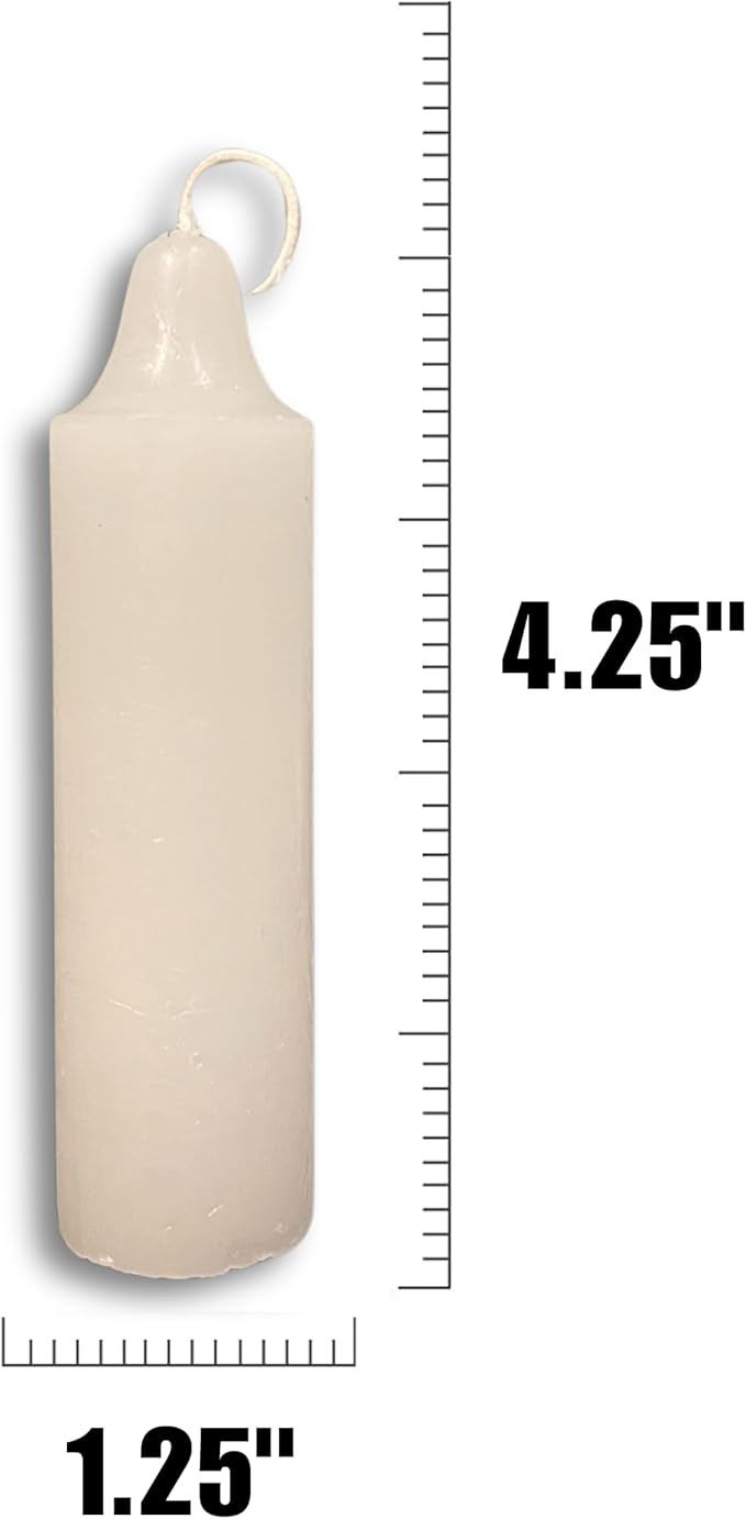 12-Hour White Candle – Long-Burning, Dripless, Smokeless Plumber's Candles Ideal for Candle Lanterns, Luminaries, Camping, Emergency & Survival Preparedness (200)