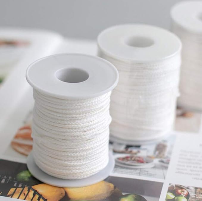 1 Roll 61m/67yard/200Feet Candle Wick Candle Wicks Foot Core Braided Candle Wick for Candle Making and Aromatherapy Candle DIY(No Metal Tabs)