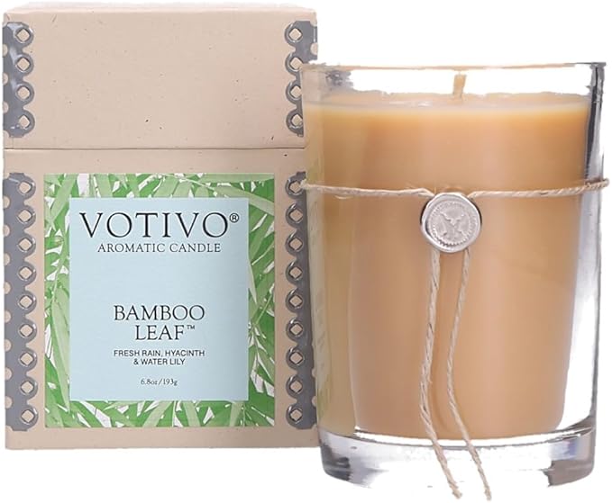 VOTIVO 6.8oz Aromatic Soy Blend Highly Fragranced Home Decor Jar Candle-Bamboo Leaf