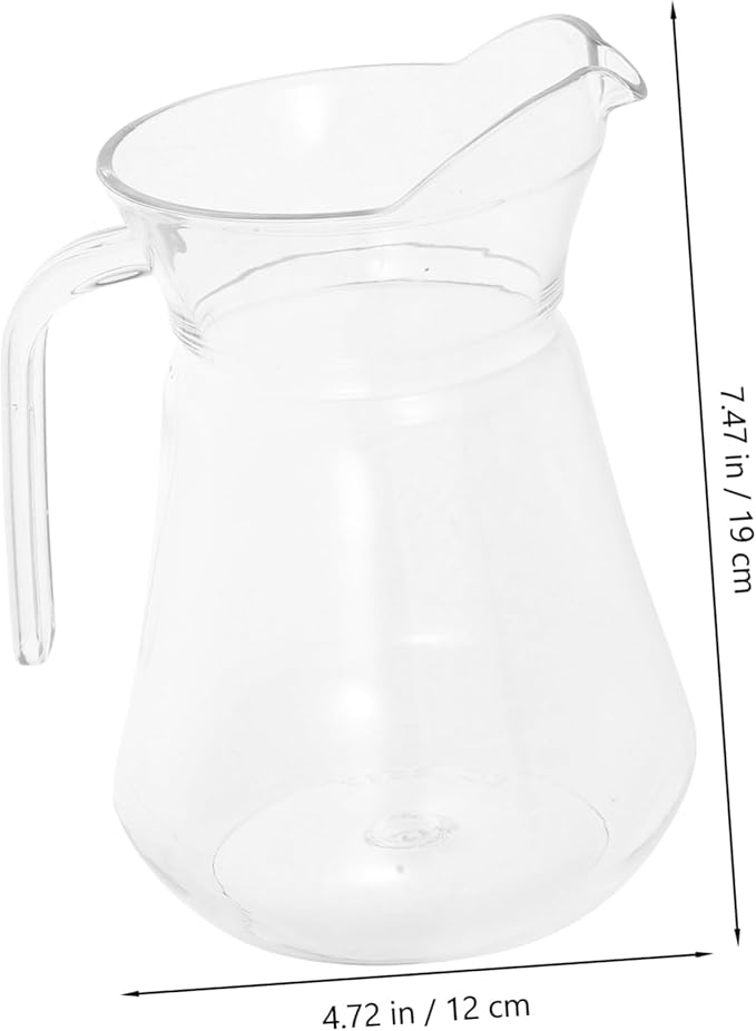 Amosfun Clear Acrylic Beverage Pitcher with Spout Heat Resistant PC Juice Pot for Cold and Hot Drinks Food Safe Water Kettle for Family Use Parties and Outdoor Entertaining