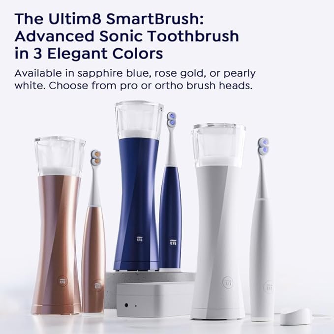 SuperMouth® Ultim8 Travel SmartCase™ - Compact Carrying Case for the SmartBrush™ - Portable UV Sanitizer - Travel-Friendly Oral Care Organizer for Toothbrush, Toothpaste & Floss - Rose Gold