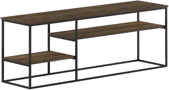 Furnifact Walnut TV Stand for TVs Up to 65 Inches, Modern Living Room Media Console with Wood Construction, Stylish Storage and Contemporary Design