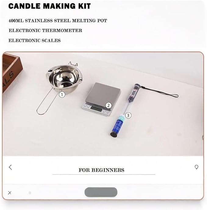 DIY Scented Candles Making Kit/Wax Melting Tools Set for Kids, Beginners, Adults, Including 500W Electric Stove, 400ml Stainless Steel Pot, Digital Scale, Heat Gun,Thermometer,Candle Making Supplies