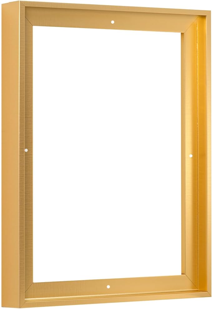 Pixy Canvas Floater Frame 6x18 for 1-1/2 (1.5) inch Deep Canvas Paintings/Canvas Prints/Wood Canvas Panels/Wall Art/Wall Decor/Home Decor/Artwork (Brass Gold, 6 x 18 inch, Portrait)
