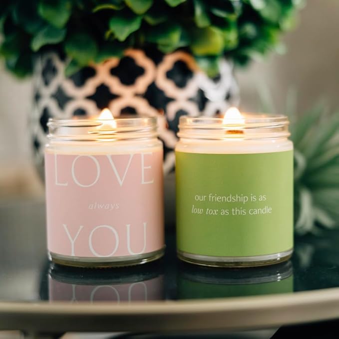 Fontana Candle Co. Celebration Collection, Love You Always – 9oz Scented Candles Made with Beeswax, Coconut Oil & Pure Essential Oils – Wood Wick, 35+ Hrs Clean Burn – Non-Toxic Candles for Home