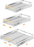 Cabinet Pull Out Shelf, Expandable Bottom-Mounted Slide Out Storage Shelves, Pots and Pans Organizer Under Sink Storage Organizer, 10.16''-16.36''W x 17.3''D, 3 Pack
