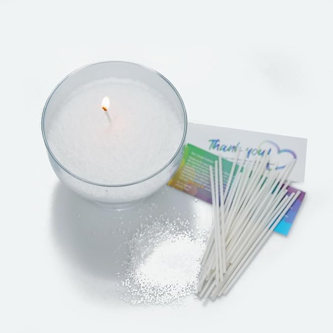 VITARIE Refillable Pearled Candle 18Oz, Unscented Candle Sand with 30pcs Natural Cotton Wicks, 1.1 Lb Long Burning Pearl Candles Sand, Candle Making Kit (Pearl White)