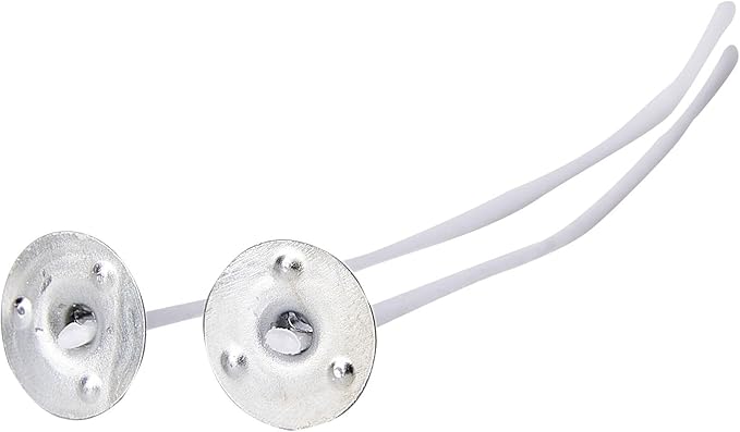 Candle Making Kit with 100 Cotton Wicks 8 inch, 100 Wick Stickers, 2Metal Holders
