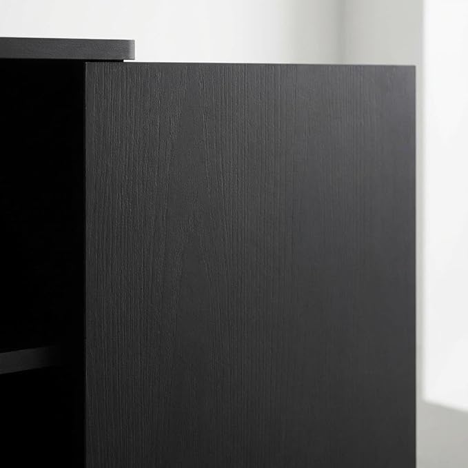 Furnifact Blackwood TV Stand, 2-Tier Tall Display Rack, Storage Cabinet, Modern Design, Durable Material, Living Room Entertainment