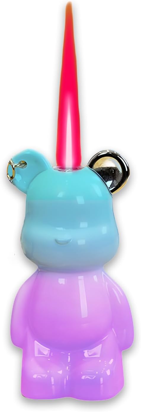 Cute Animal Soft Flame Lighter Cool Creative Design Lighters Butane Refill，Kawaii Cartoon Lighter Accessories，Unique Keychain Lighters for Women Birthday Candles BBQ (Without Butane Gas） (14)