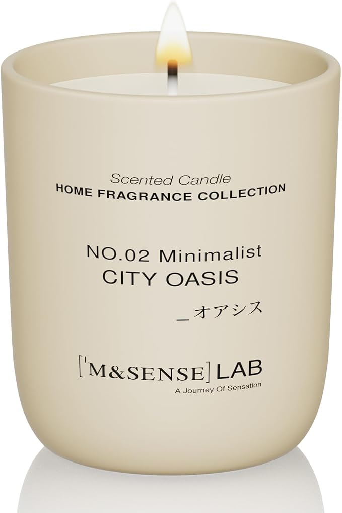 M&SENSE Natural Soy Candle| City Oasis | 5.3 oz | Mini Spring Scented Candles for Relaxation, Valentines Day Gift, Home Décor | for Bedroom, Office, Party Small