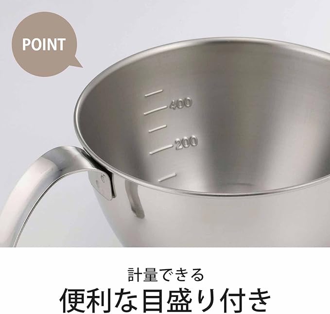 Shimomura Kihan 39783 Tsubamesanjo Bowl, Firm Grip, Prep, Stainless Steel, Scale Spout and Handle, Made in Japan