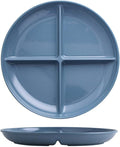 Grey Divided Plates Home Portion Control Plate Food Grade Snacks Divided Dinner Plate 4 Sections Fruit Plate for Women BPA Free - 1 Pack
