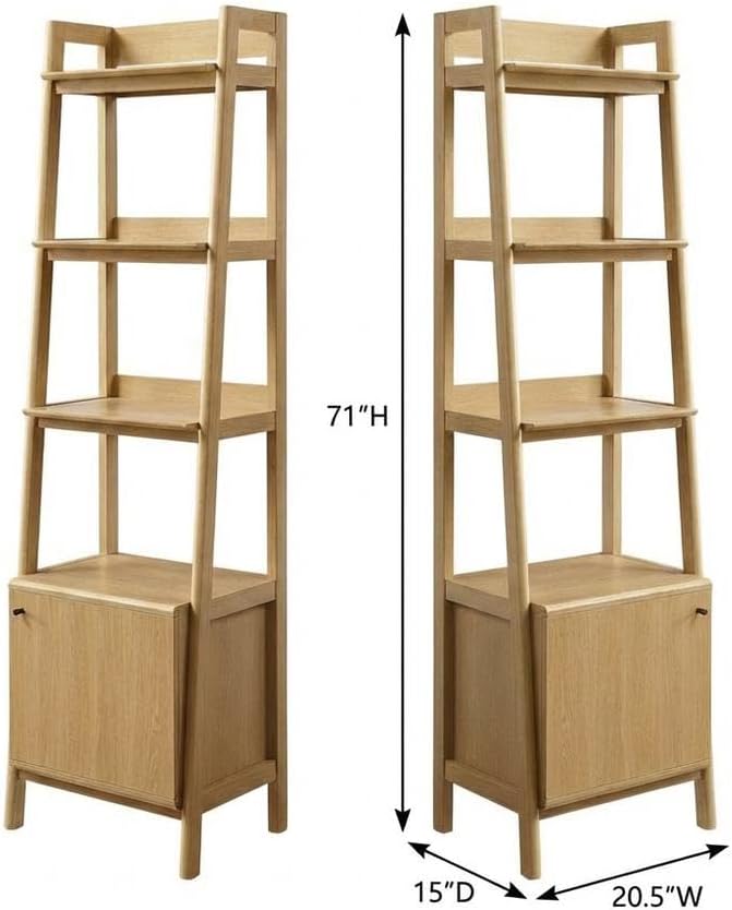 Furnifact Oak Bookshelf with Durable Wooden Construction, 21-Inch Height, Modern Design, Suitable for Living Room, Office, or Bedroom Storage