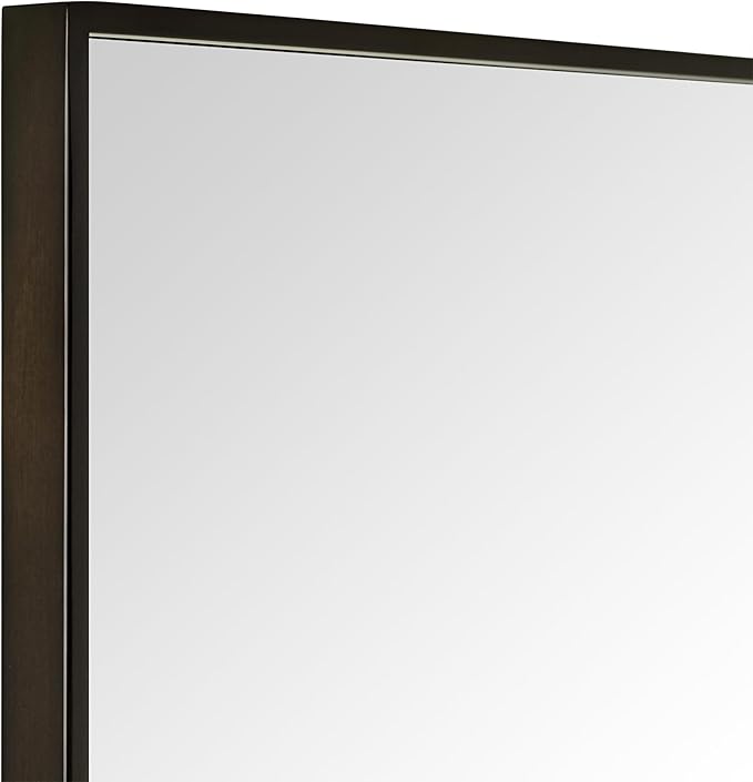 TEHOME Oil Rubbed Bronze Bathroom Vanity Mirror with Squared Corners, 24x40'' Dark Bronze Rectangle Stainless Steel Metal Framed Mirror for Bathroom