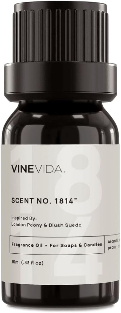 VINEVIDA [10mL] London Peony & Blush Suede Fragrance Oil for Candle Making - Natural Candle Oil Scents - Soap Making Essential Oil - Made in USA