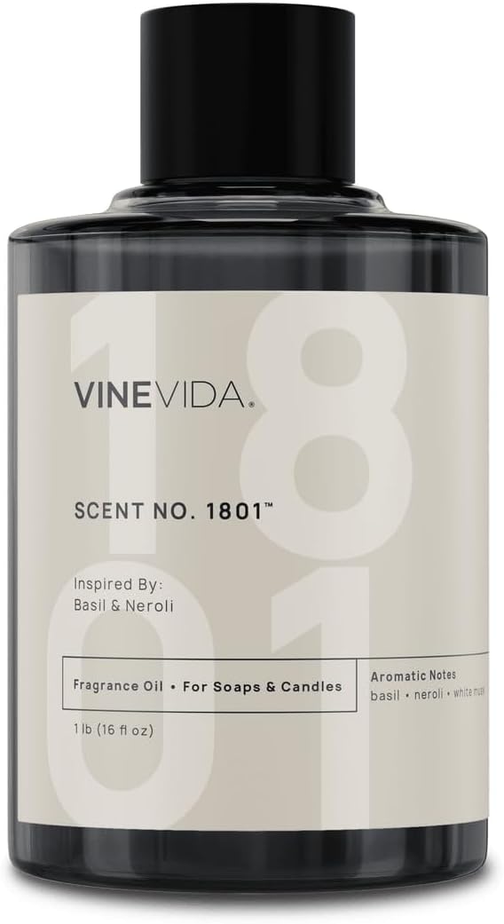 VINEVIDA [16oz] Basil & Neroli Fragrance Oil for Candle Making - Natural Candle Oil Scents - Soap Making Essential Oil - Made in USA