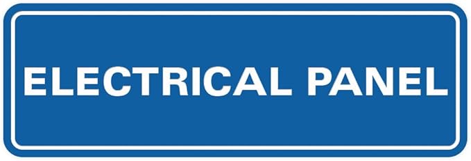 All Quality Standard Electrical Panel Wall or Door Sign - Durable Material | Clear and Functional Sign | Easy Installation‌ - Blue - Small (10 Pack)