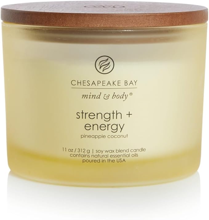 Chesapeake Bay Candle Scented Candle Strength + Energy (Pineapple Coconut) 3-Wick Coffee Table Jar Home Décor