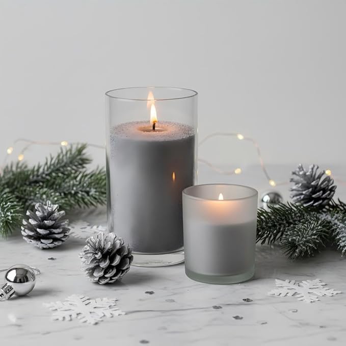 Monivi Scented Candle Sand with Wicks 1.1lb Grey Pearled Candle Beads Sand Candles with Wicks for Mothers Day Gift 85 Burn Hours Refillable Candle Wax for DIY Candle Making(Scented Eucalyptus)
