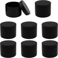 JAKOUE 8pcs Black 4oz Candle Tins with Lids - Premium Metal Candle Jars for DIY Craft, Wax Melts & Small Business (Leak-Proof Candle Containers) 65mm*45mm/2.56"*1.78"