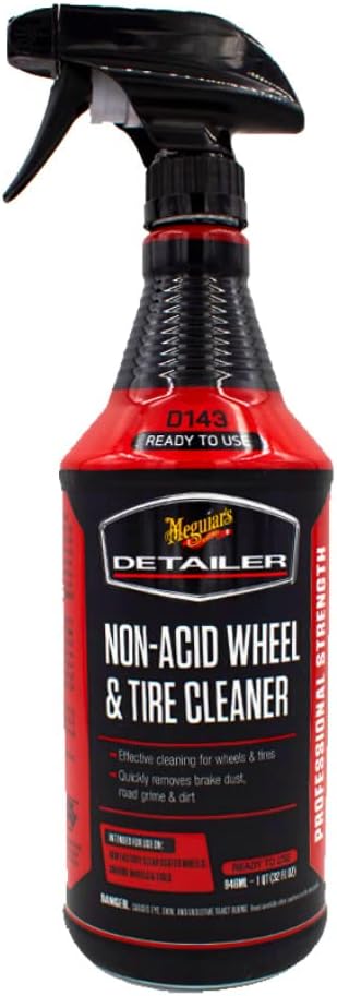 Meguiar's Non Acid Wheel & Tire Cleaner, Drtu14332, 32 oz, 6 Bottles/Case