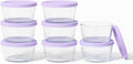 DURA LIVING 16-Piece Glass Food Storage Containers Set (8 Containers + 8 BPA-Free Lids) | 1-Cup, Leakproof | Microwave, Freezer, Oven & Dishwasher Safe | Ideal for Meal Prep & Pantry Organization